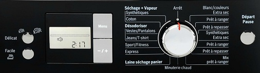 Sèche linge - Programmation électronique