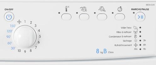 Indesit - IDCA G35B - Interface de commande