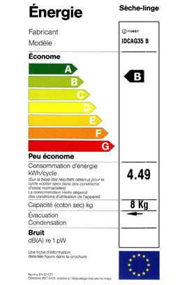 Indesit - IDCA G35B - Label Energie Indesit - IDCA G35B - Label Energie