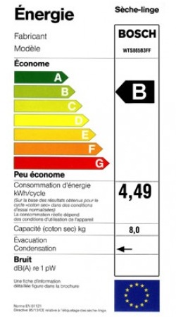 Bosch - WTS865B3FF - Label Energie