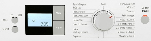 Sèche Linge Bosch - WTW86581FF - Interface de commande Sèche Linge Bosch - WTW86581FF - Interface de commande