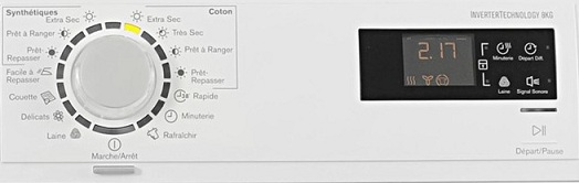 Sèche Linge Electrolux - EDH3386GZW - Interface de commande Sèche Linge Electrolux - EDH3386GZW - Interface de commande