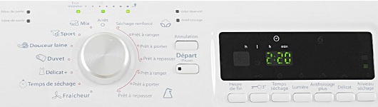 Sèche Linge Whirlpool - AZA9783GG - Interface de commande Sèche Linge Whirlpool - AZA9783GG - Interface de commande