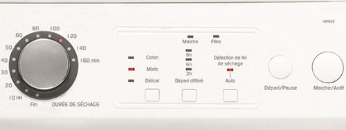 Sèche Linge Vedette - VSF 832 - Interface de commande