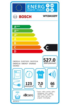 Sèche Linge Bosch - WTC84102FF - Label Energie