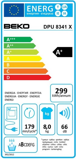 Sèche Linge Beko - DPU8341X - Label Energie