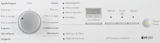 Sèche Linge Siemens - WT46W361FF - Interface de commande