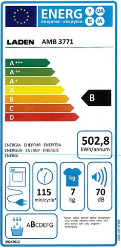 Sèche Linge Laden - AMB3771 - Label Energie