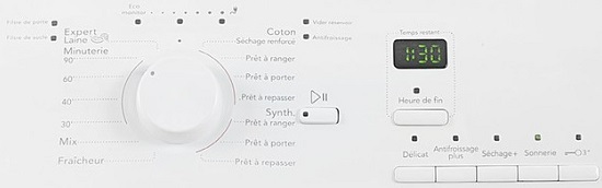 Sèche Linge Whirlpool - AZA7210 - Interface de commande