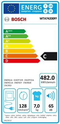 Sèche Linge Bosch - WTA74200FF - Label Energie