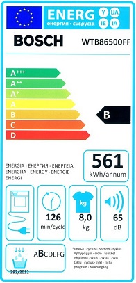 Seche Linge Bosch - WTB86500FF - Label Energie