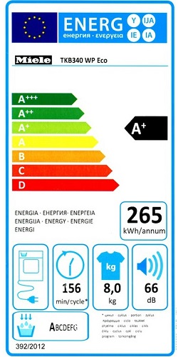 Sèche Linge Miele - TKB340 WP Eco - Label Energie