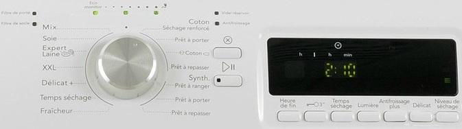 Sèche Linge Whirlpool - AZA9322 - Interface de commande