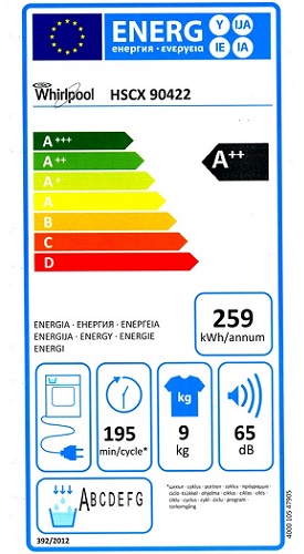 Sèche Linge Whirlpool - HSCX90422 - Label Energie