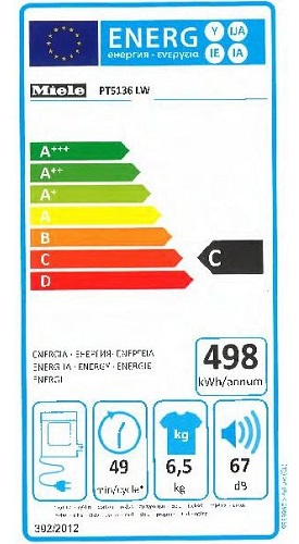 Sèche Linge Miele - PT 5136 - Label Energie