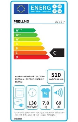 Sèche Linge Proline - DVE 7 P - Label Energie