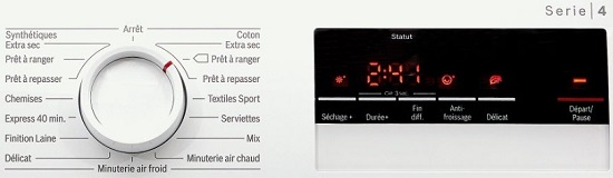 Sèche Linge Bosch - WTA73200FF - Interface de commande