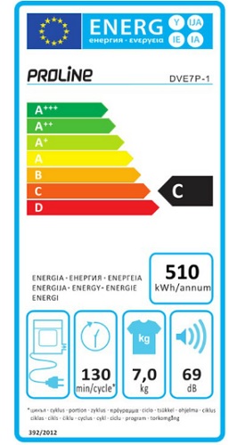 Sèche Linge Proline - DVE7P-1 - Label Energie