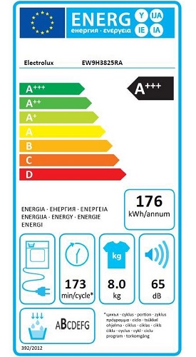 Sèche Linge Electrolux - Perfect Care 900 EW9H3825RA - Label Energie