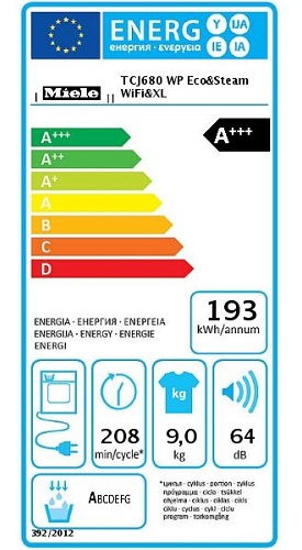 Sèche Linge Miele - TCJ680 WP - Label Energie