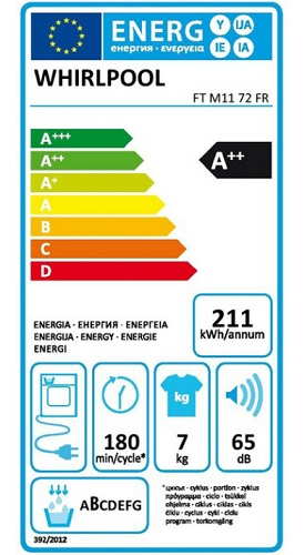 Sèche Linge Whirlpool - Freshcare FTM1172FR - Label Energie