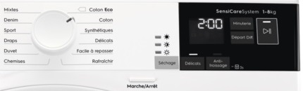 Sèche Linge Electrolux - PerfectCare 600 EW6C4089DD - Commandes